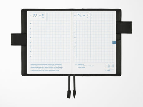 Hobonichi Techo A6 Original Cover + Book - TS Basic Black Leather