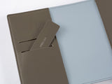 Hobonichi Techo A6 Original Cover + Book - Taut Leather Gray & Light Blue