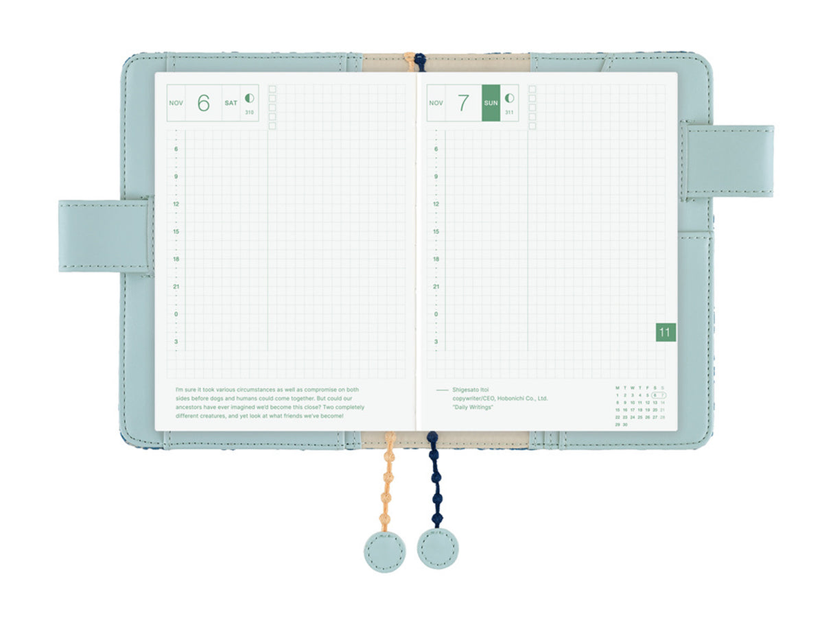 Hobonichi Techo A6 Original Cover - mina perhonen: felice (Blue)