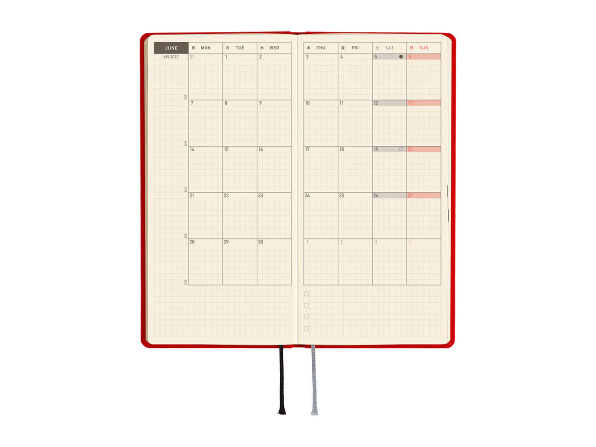 Hobonichi Techo Weeks 2027 - Colors: Poppy Red