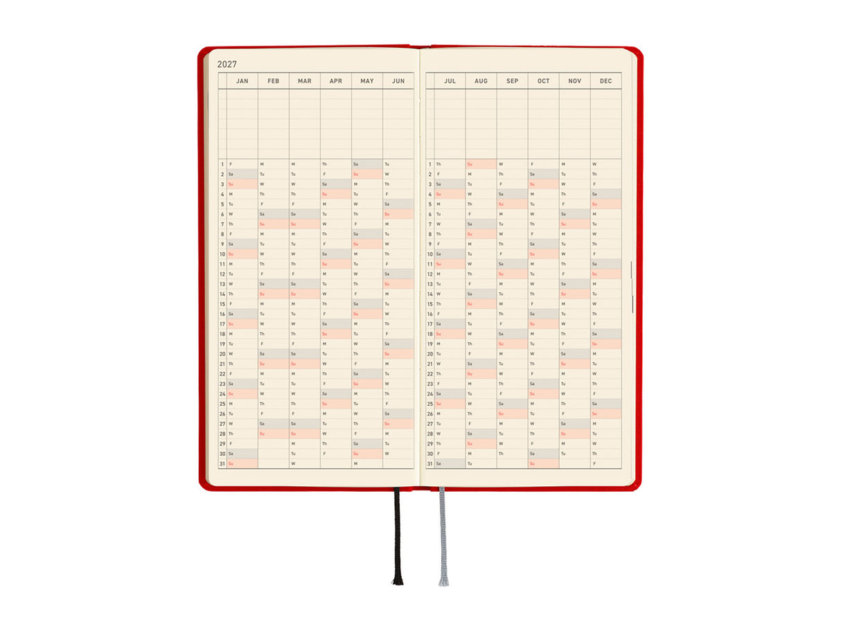 Hobonichi Techo Weeks 2027 - Colors: Poppy Red