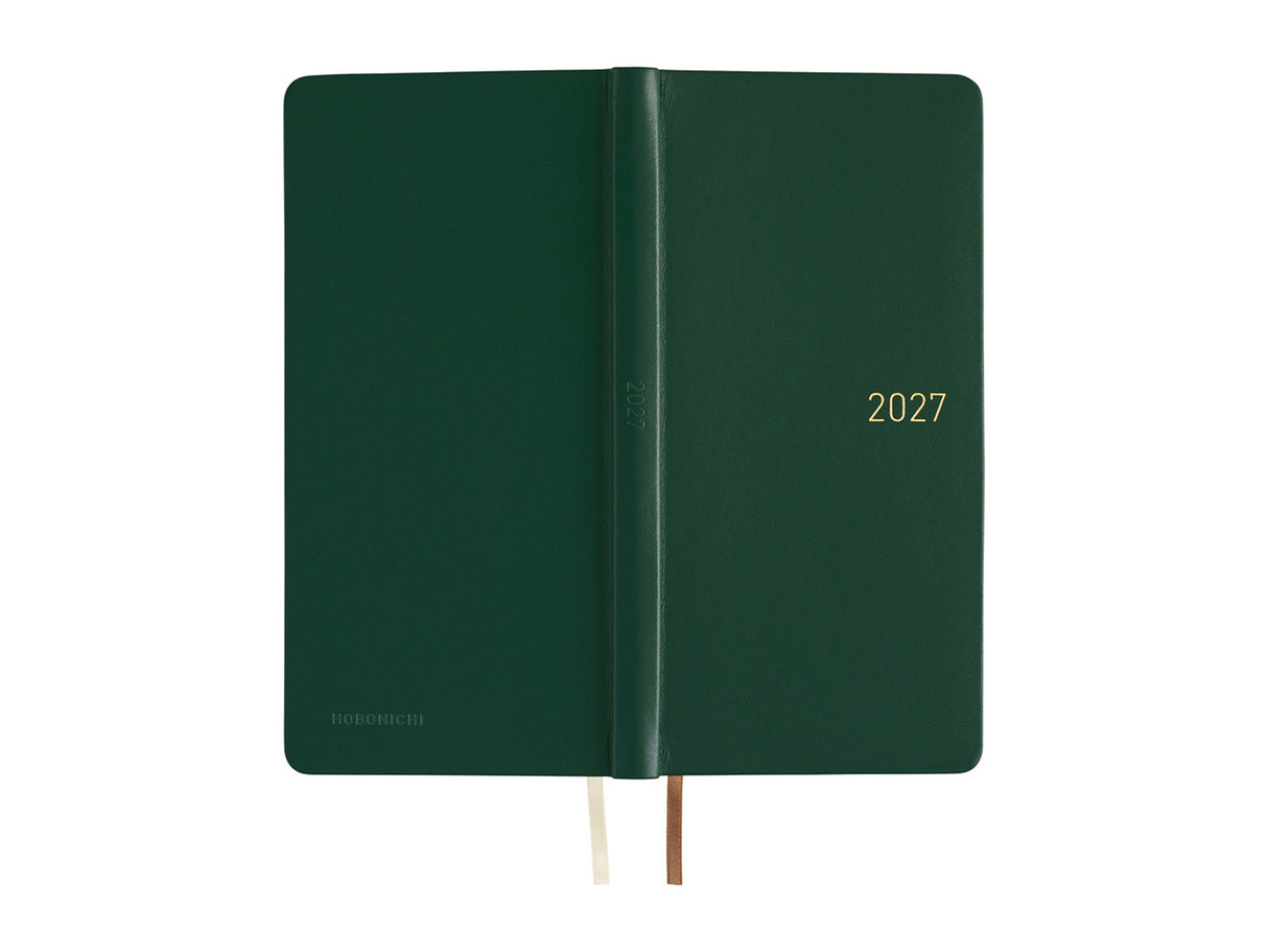 Hobonichi Techo Weeks 2027 - Leather: Forest Green