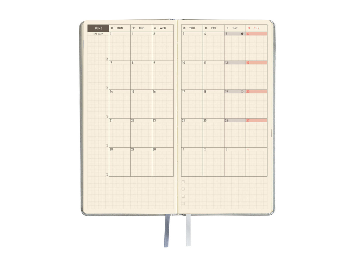 Hobonichi Techo Weeks 2027 - Leather: Noble Silver