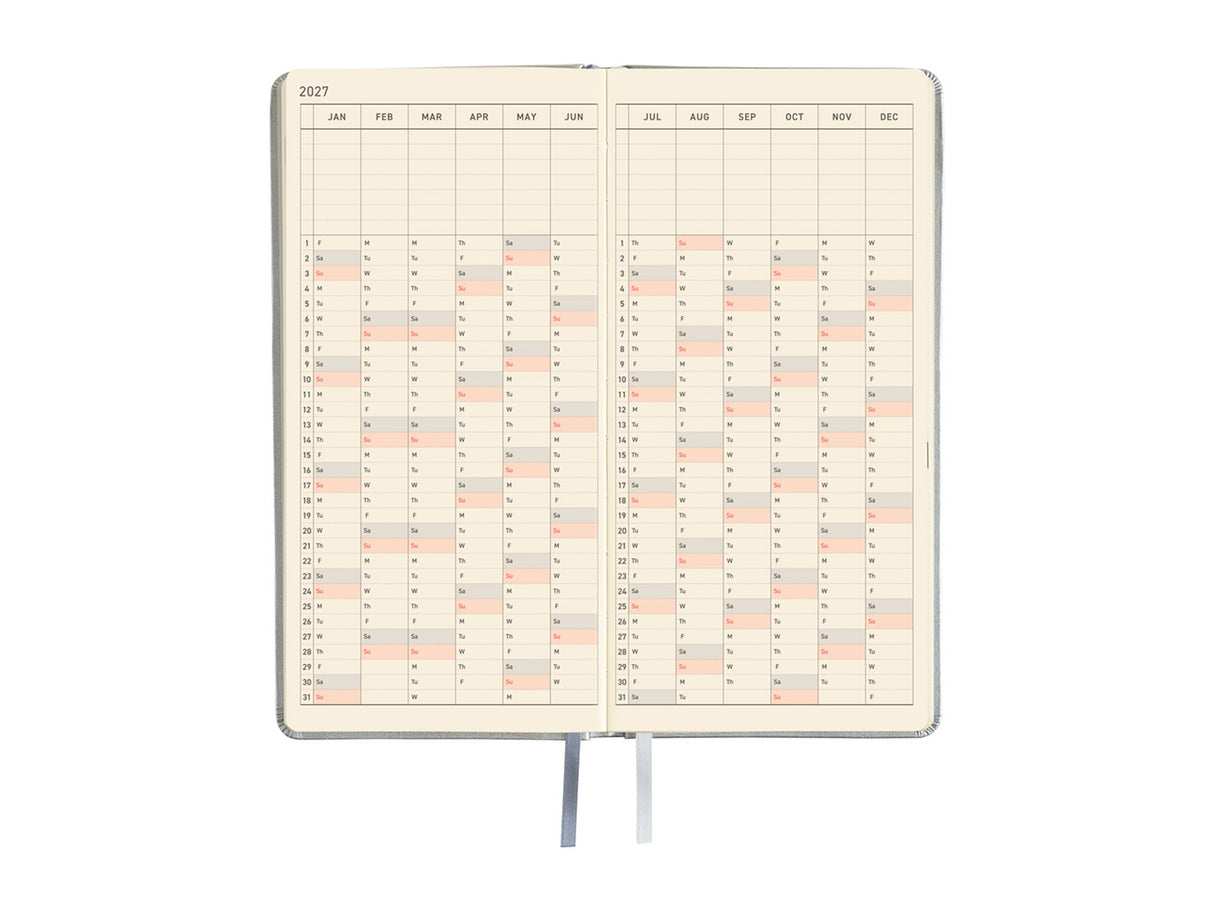 Hobonichi Techo Weeks 2027 - Leather: Noble Silver