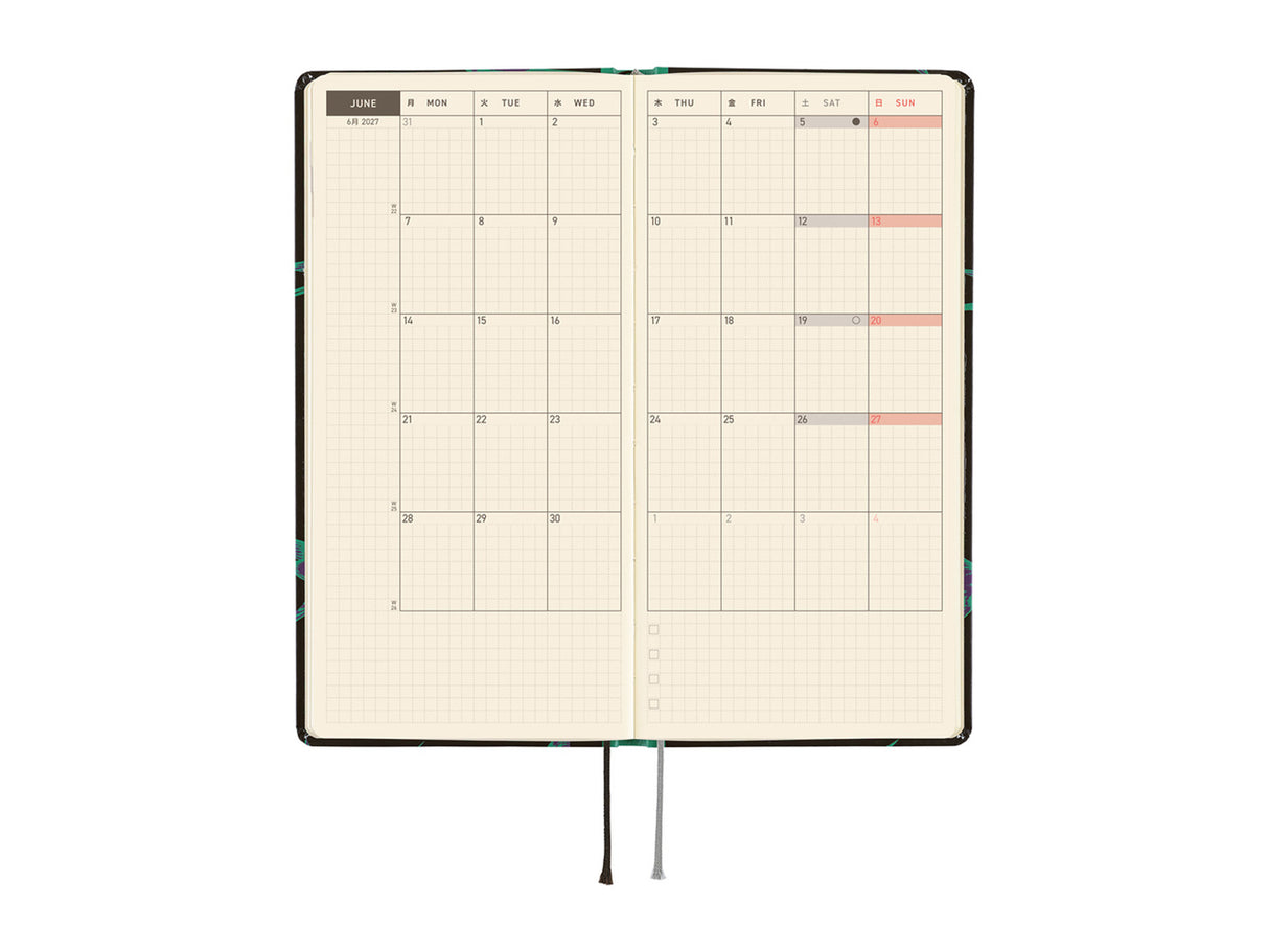 Hobonichi Techo Weeks 2027 - Natal Design: Lucky Swallow