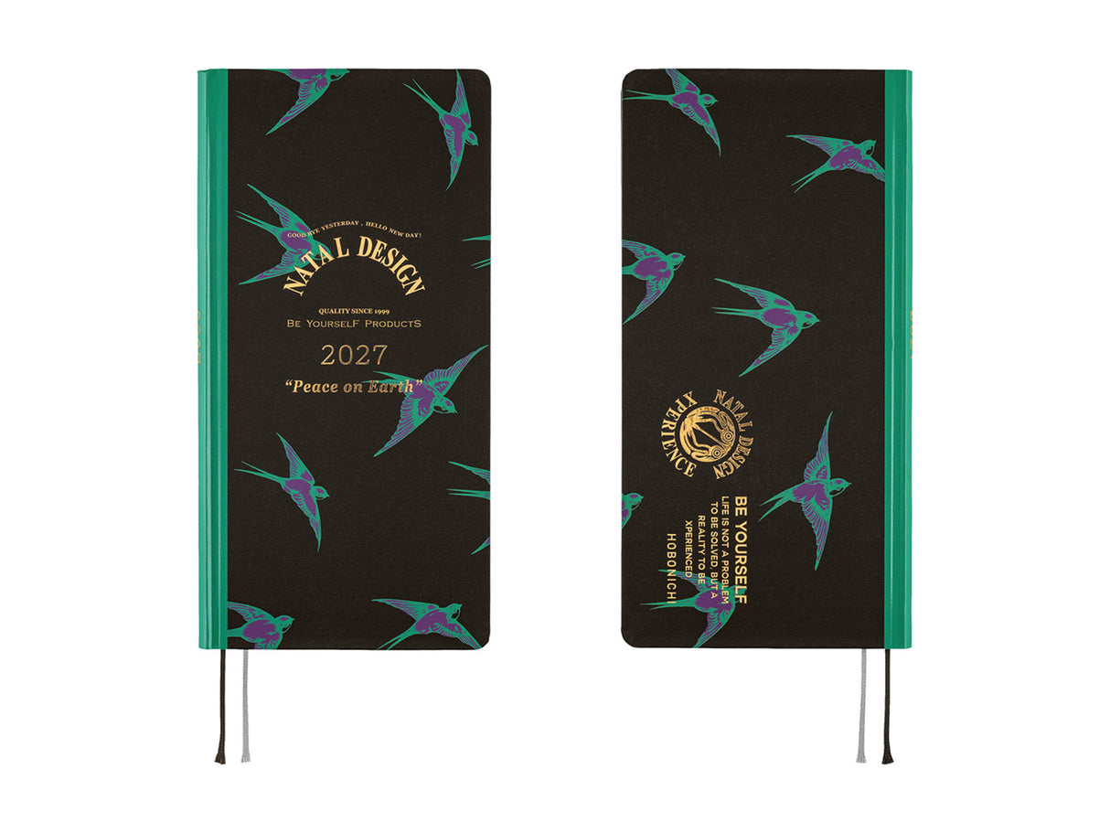 Hobonichi Techo Weeks 2027 - Natal Design: Lucky Swallow