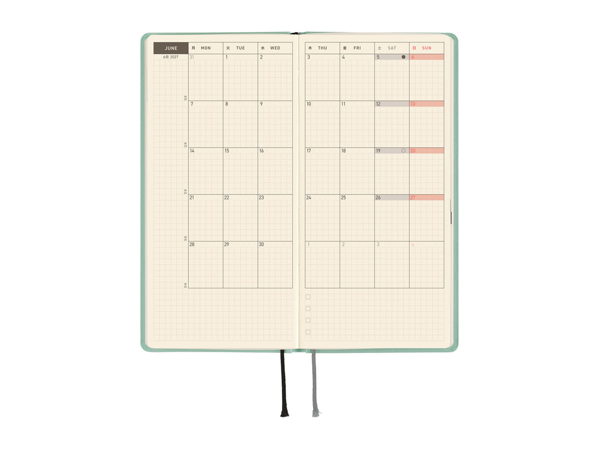 Hobonichi Techo Weeks 2027 - Paper Series: Frosty Jade
