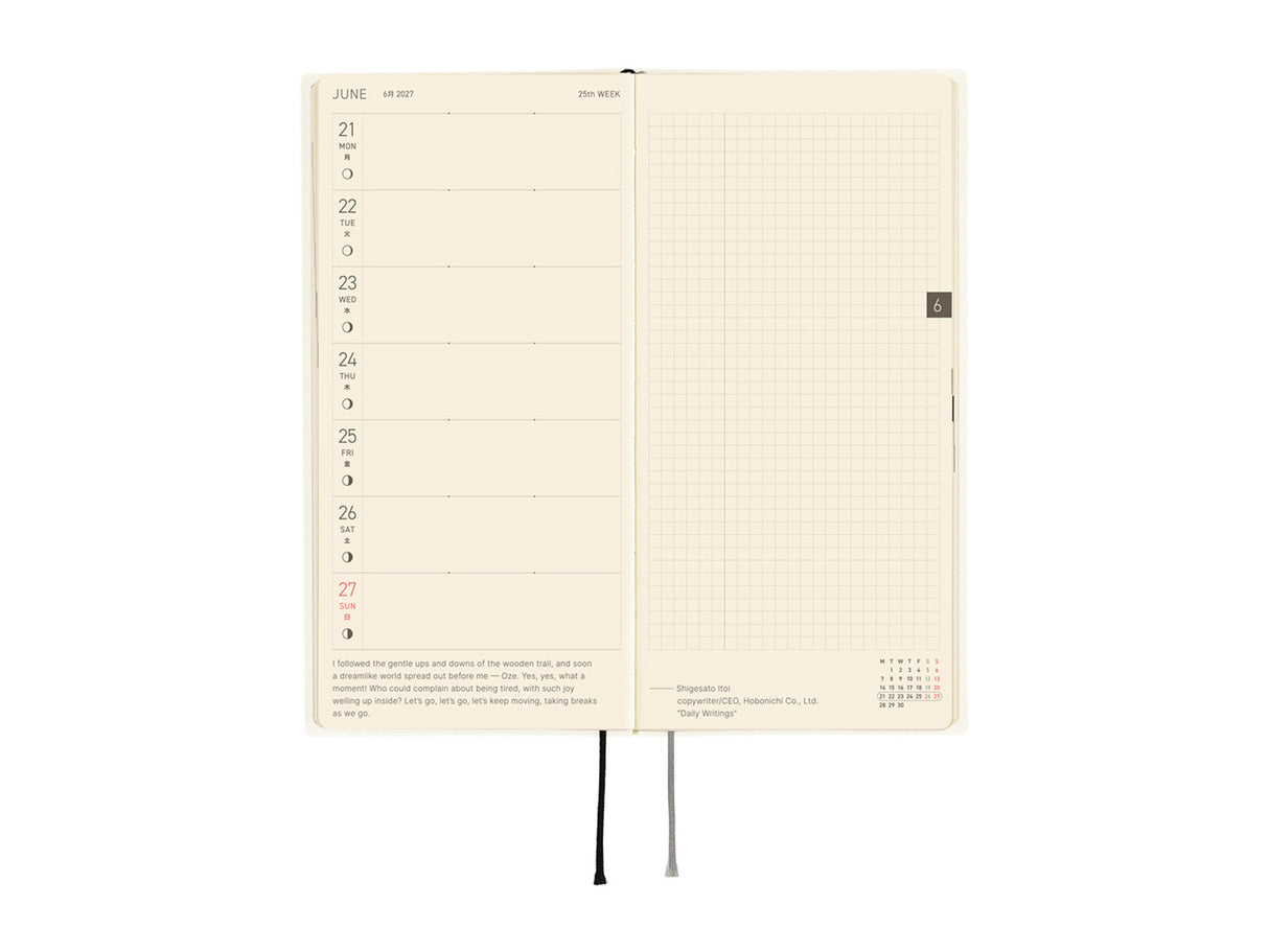 Hobonichi Techo Weeks 2027 - White Line: Ivory
