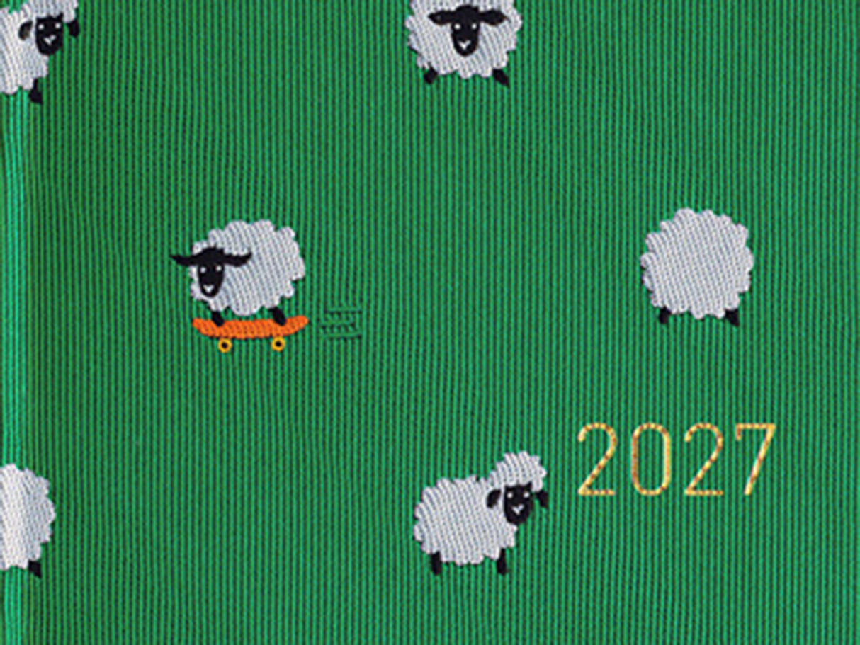 Hobonichi Techo Weeks Mega 2027 - Bow & Tie: Sheep Sheep Sheep