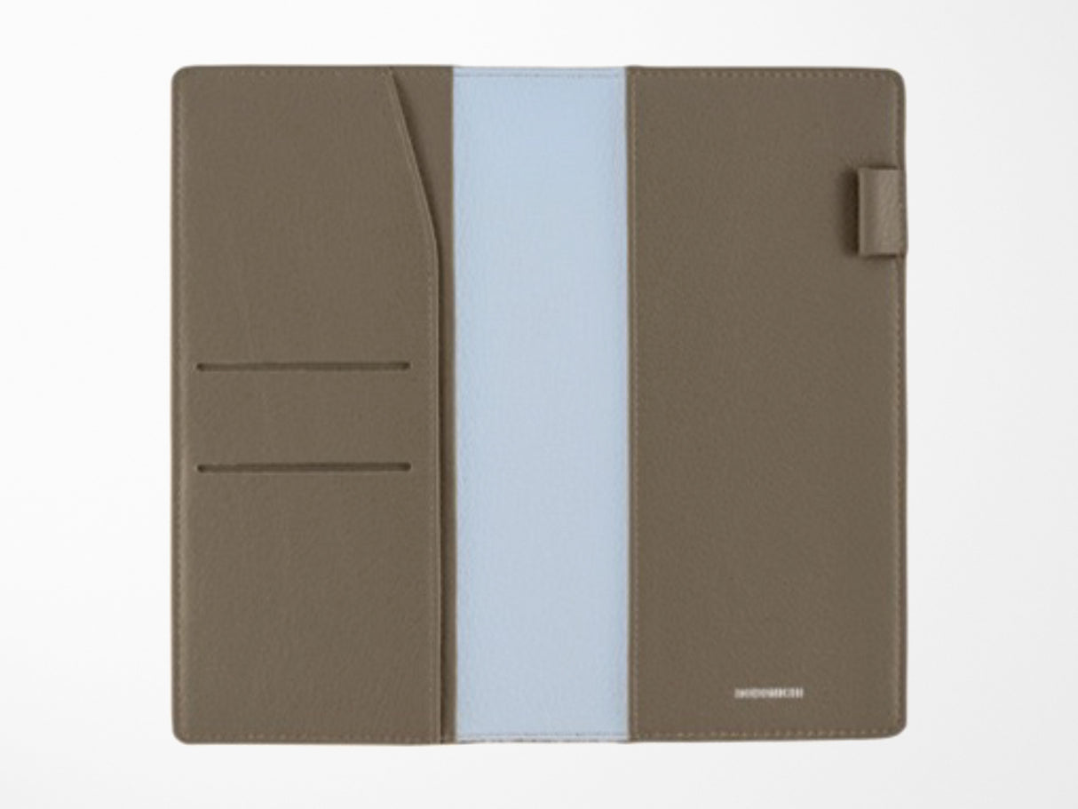 Hobonichi Weeks Cover - Taut Leather Gray & Light Blue