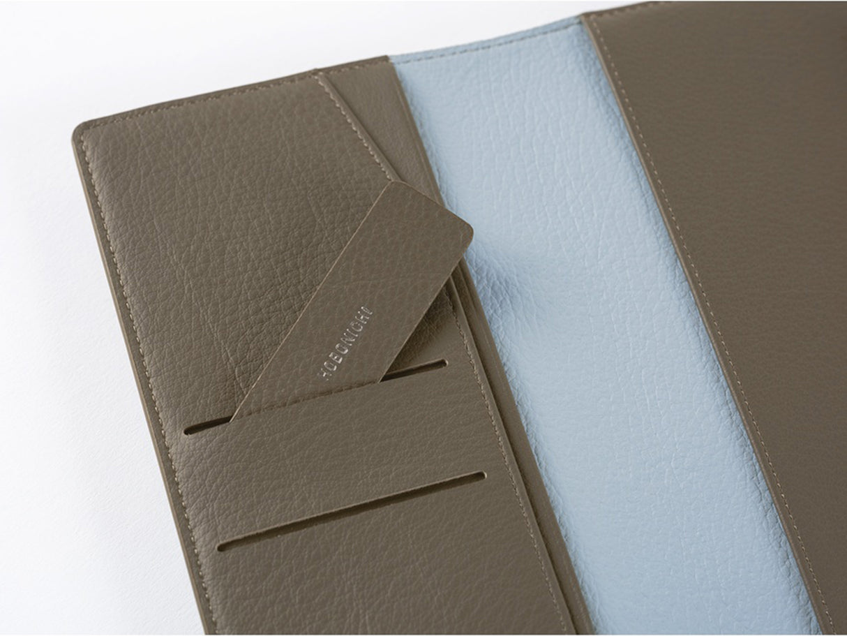 Hobonichi Weeks Cover - Taut Leather Gray & Light Blue