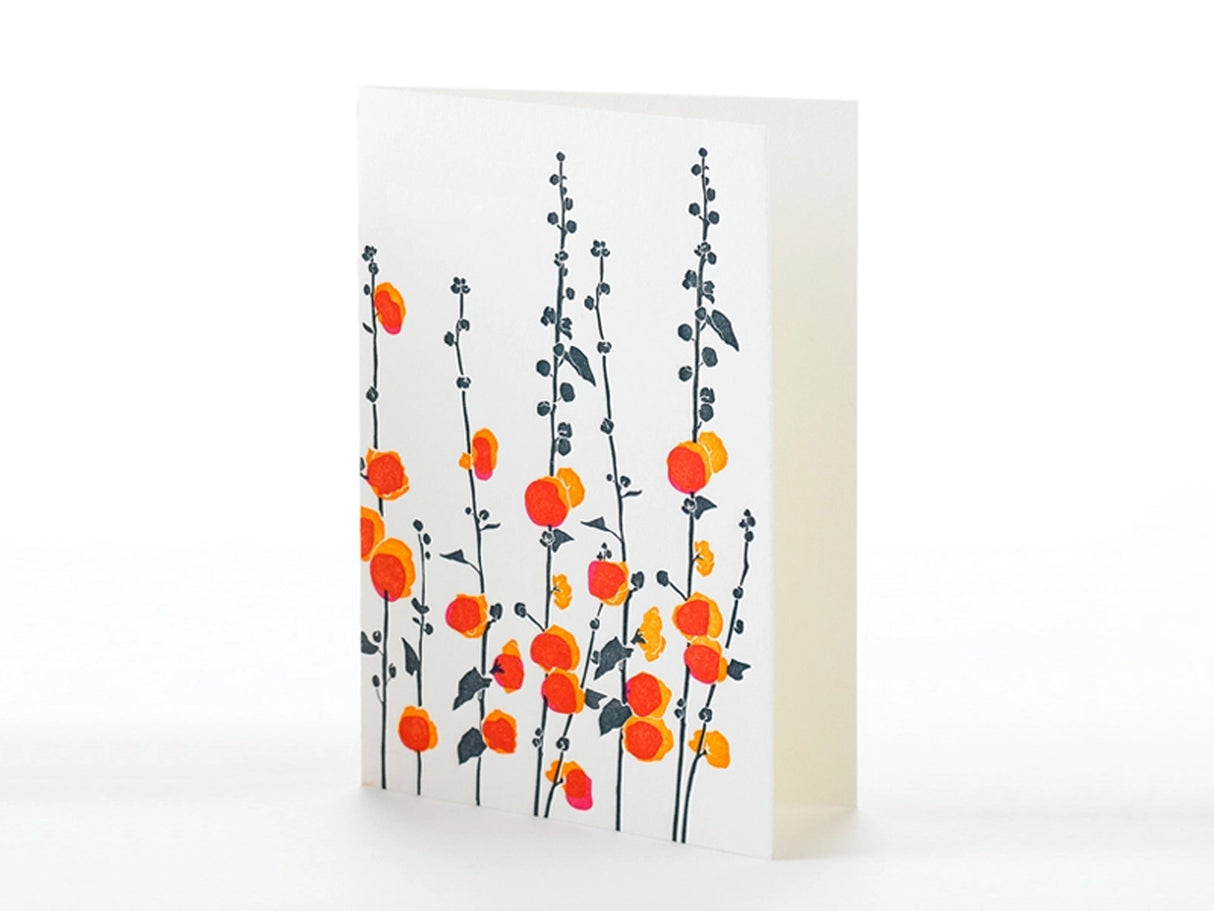 Hollyhock Small Greeting Card, Set of 6