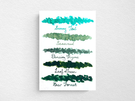 Ink Sampler Set of 5 Greens