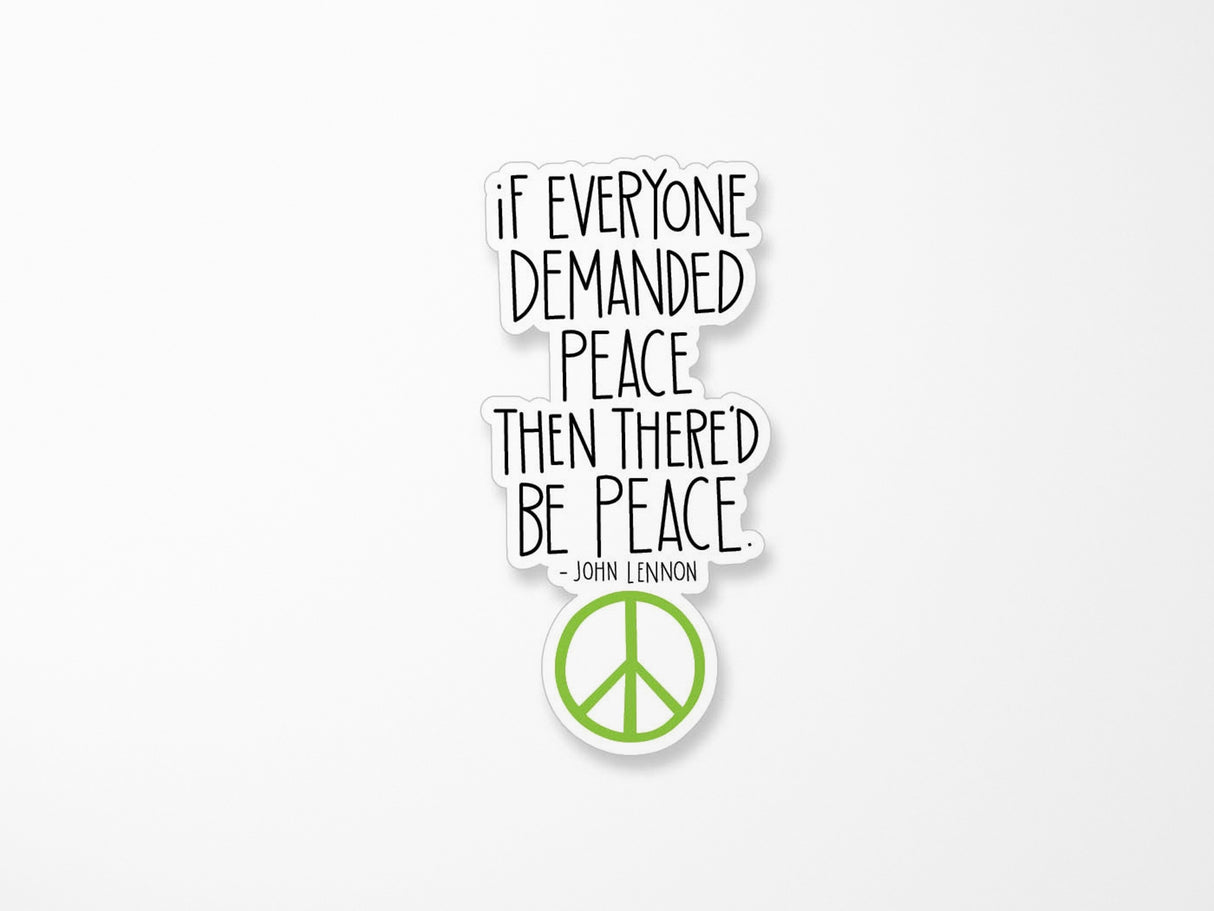 John Lennon Peace Quote Vinyl Sticker