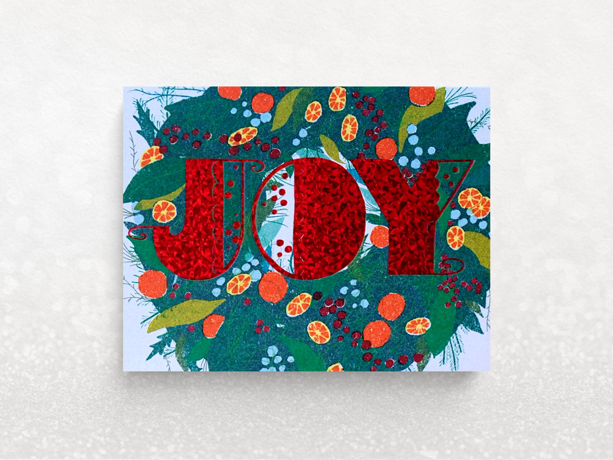 Joy Wreath Holiday Greeting Cards - Set of 8