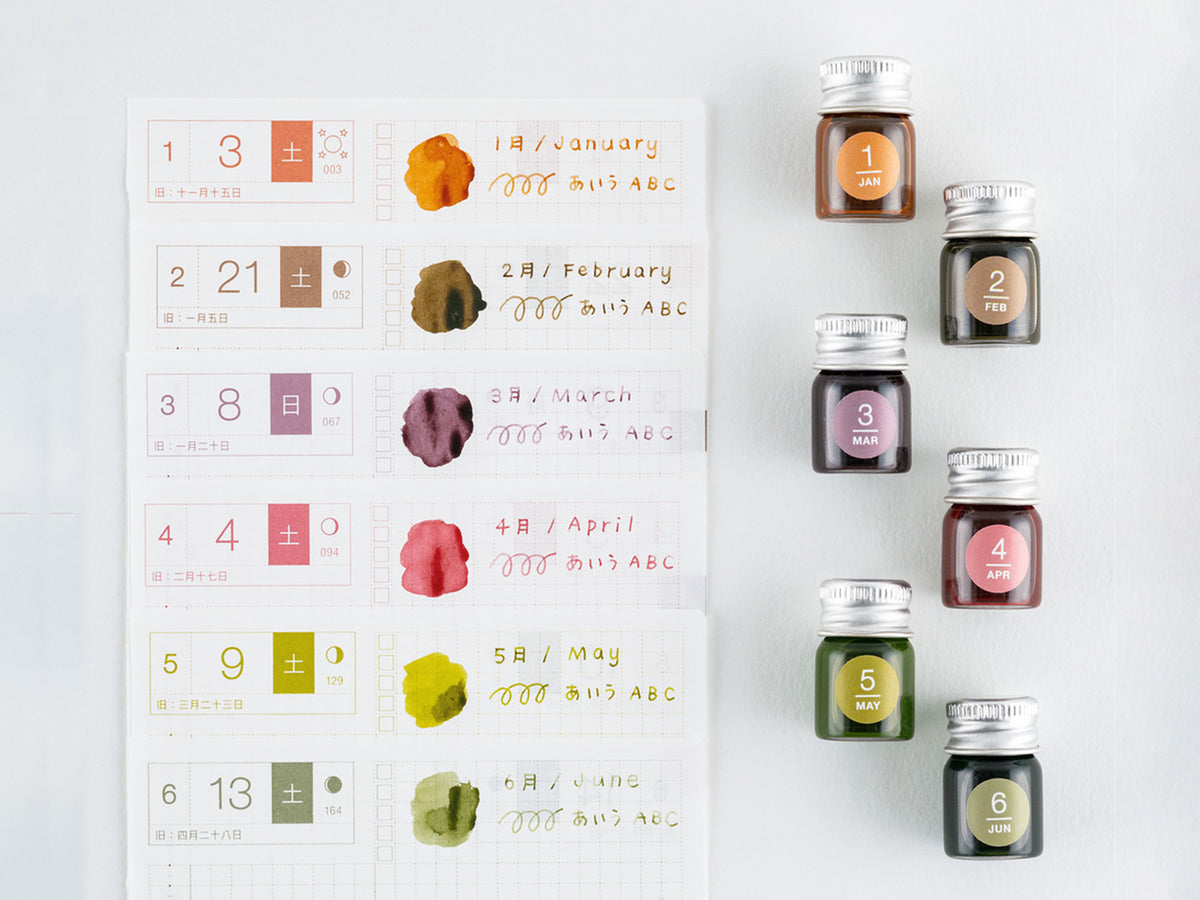 Kakimori x TSUKI no IRO: Mini Ink Bottle Set (Jan-Jun)