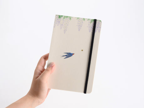 Kashiko Japan Artist Notebook - Wisteria and Swallow