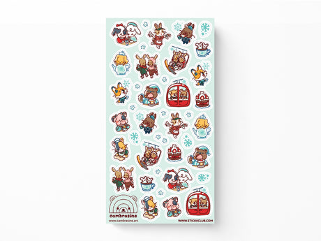 Kawaii Wintertime Sticker Sheet