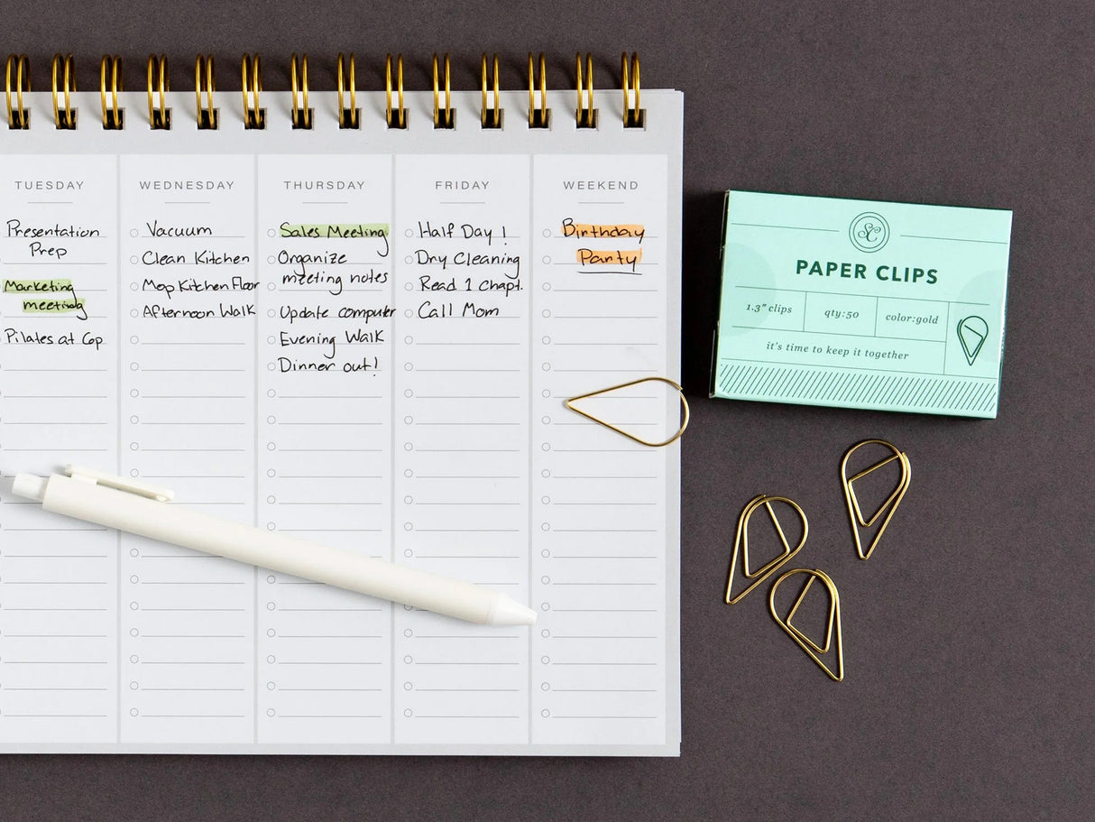 Keep It Together Gold Paper Clips - Teardrop