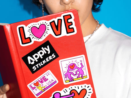 Keith Haring Love Stickers - Collection Sheet of 7 Kiss-Cut Stickers