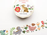 Kusamura Bunny Gold Foil Washi Tape