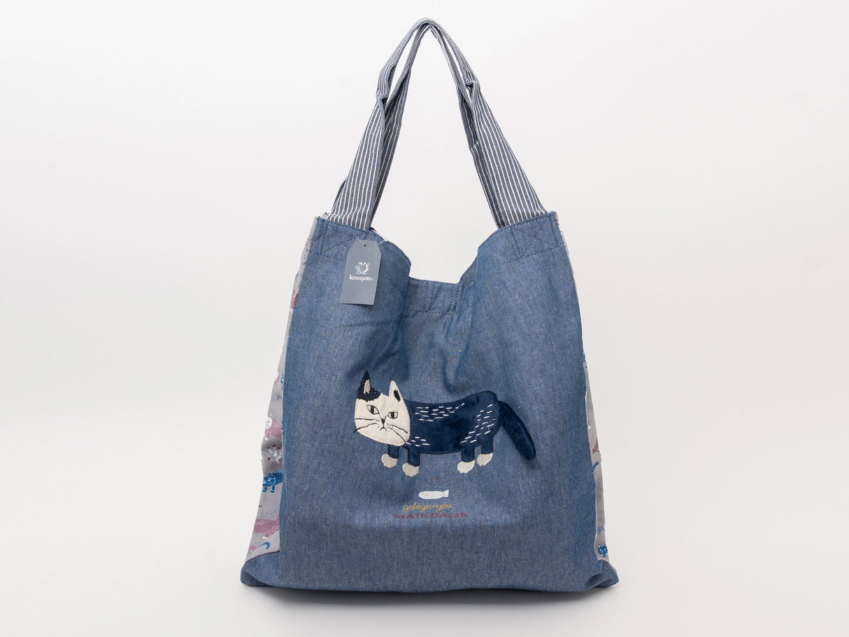 Kusuguru Japan Cat Tail Large Tote Bag