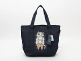 Kusuguru Japan Denim & Canvas Cat Tote Bag