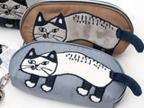Kusuguru Japan Embroidered Cat Glasses Case