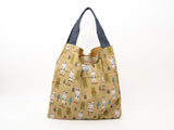 Kusuguru Japan Three Cats Embroidered Large Tote Bag