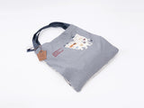 Kusuguru Japan Three Cats Embroidered Large Tote Bag
