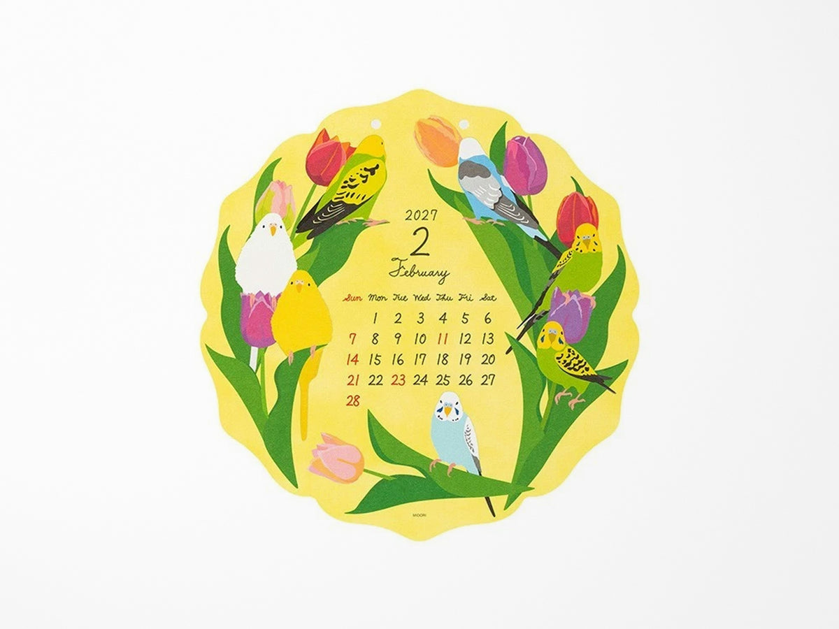 Midori Wall Calendar 2027 - Die Cut Bird
