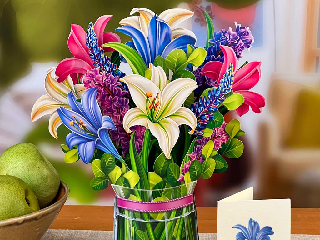 Lilies and Lupines Pop Up Greeting Bouquet