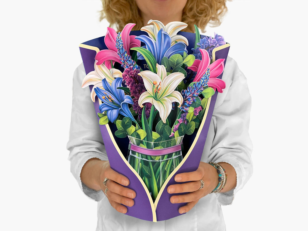 Lilies and Lupines Pop Up Greeting Bouquet