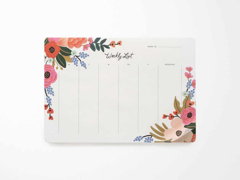 Lively Floral Weekly Desk Pad