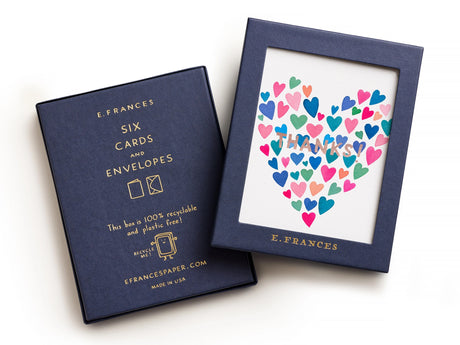 Many Hearts Thank You Greeting Cards Box of 6