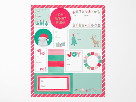Merry Motif Gift Labels Sticker Sheets