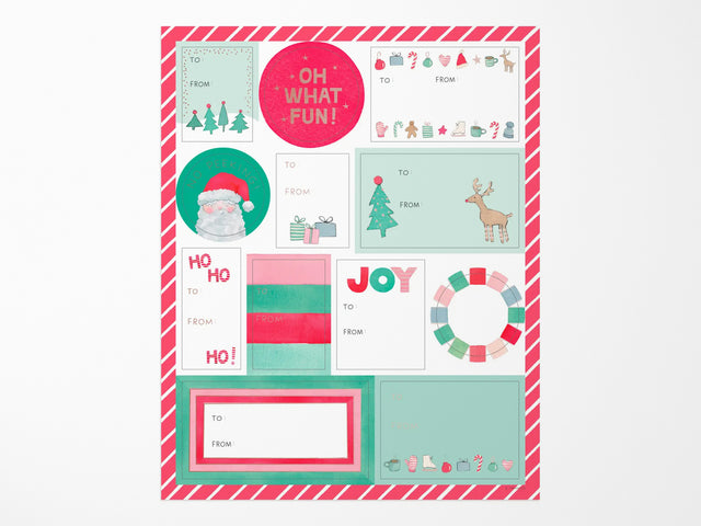 Merry Motif Gift Labels Sticker Sheets