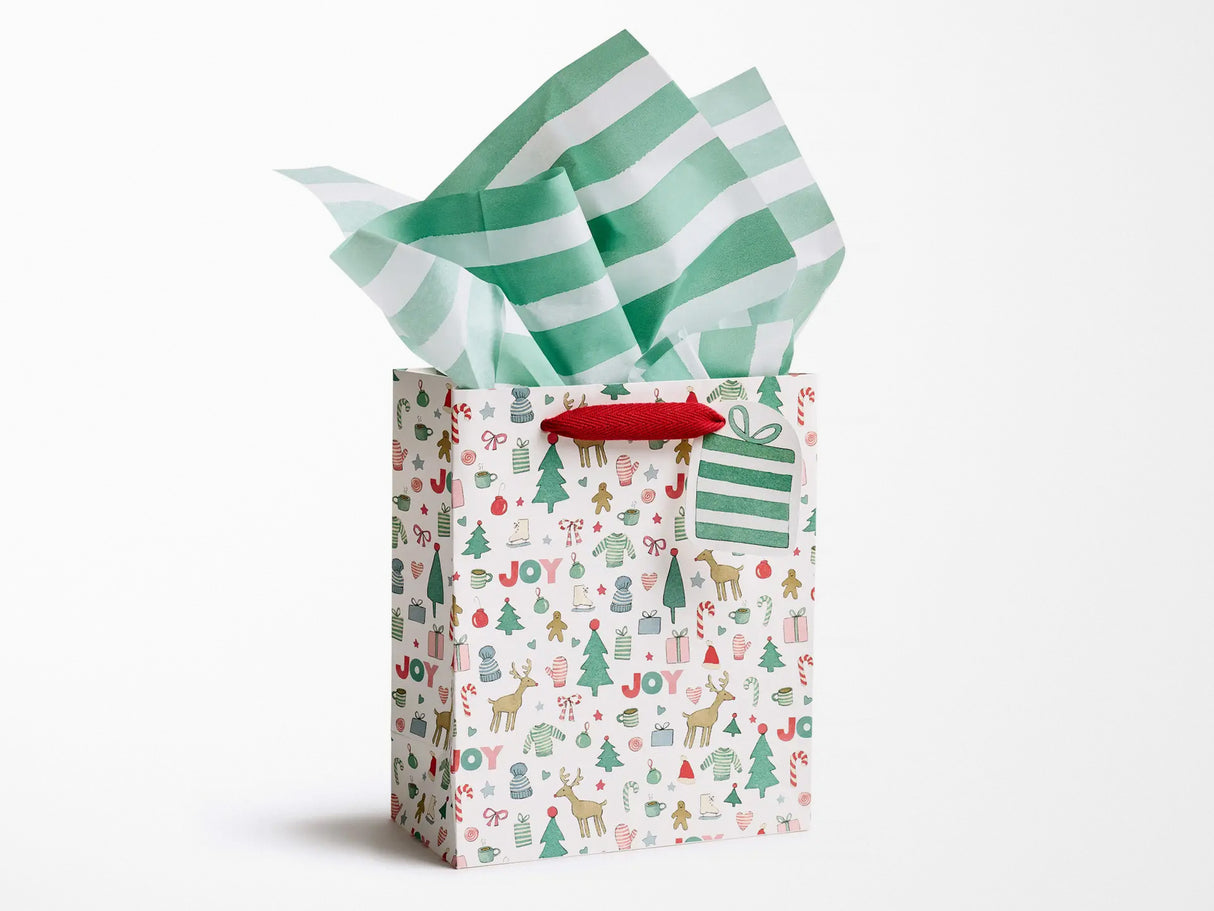 Merry Motif Holiday Gift Bag - Small