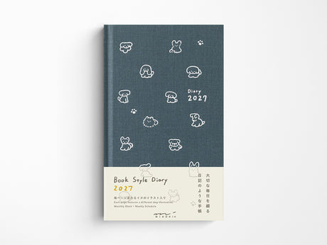Midori Book Style Diary 2027 - Navy Dog