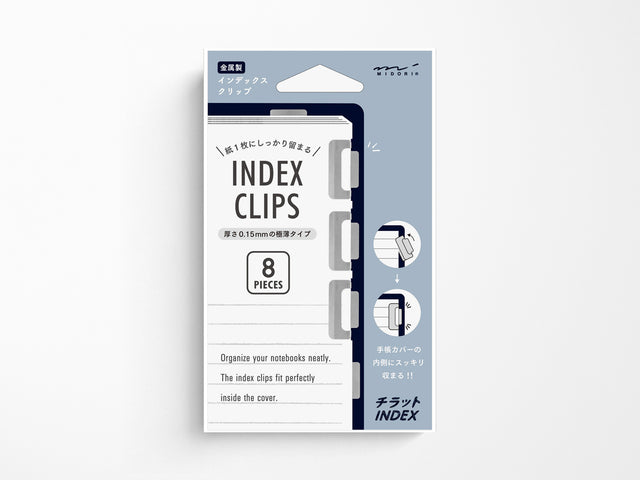 Midori Index Clips Chiratto Silver S