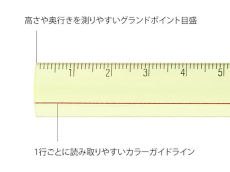 Midori Lens Magnifying Ruler - Yellow
