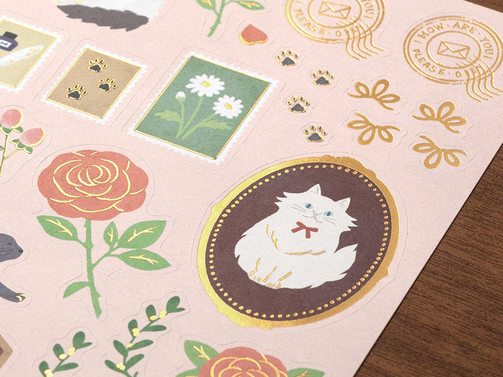 Midori Letter Set Collage Cat Pattern
