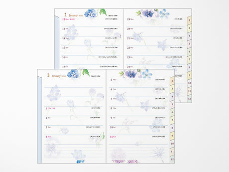 Midori Pocket Diary 2026 A6 - Country Time Flower