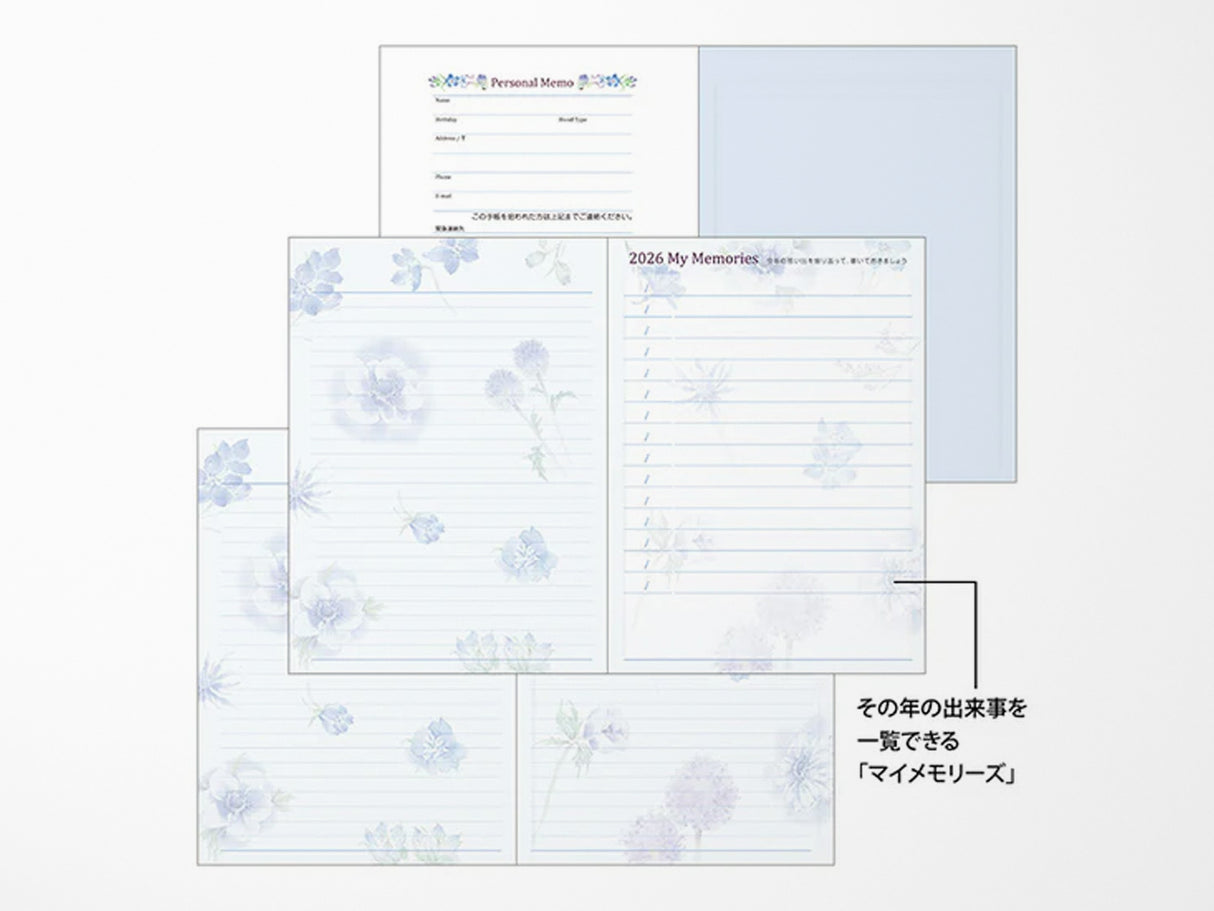 Midori Pocket Diary 2026 A6 - Country Time Flower