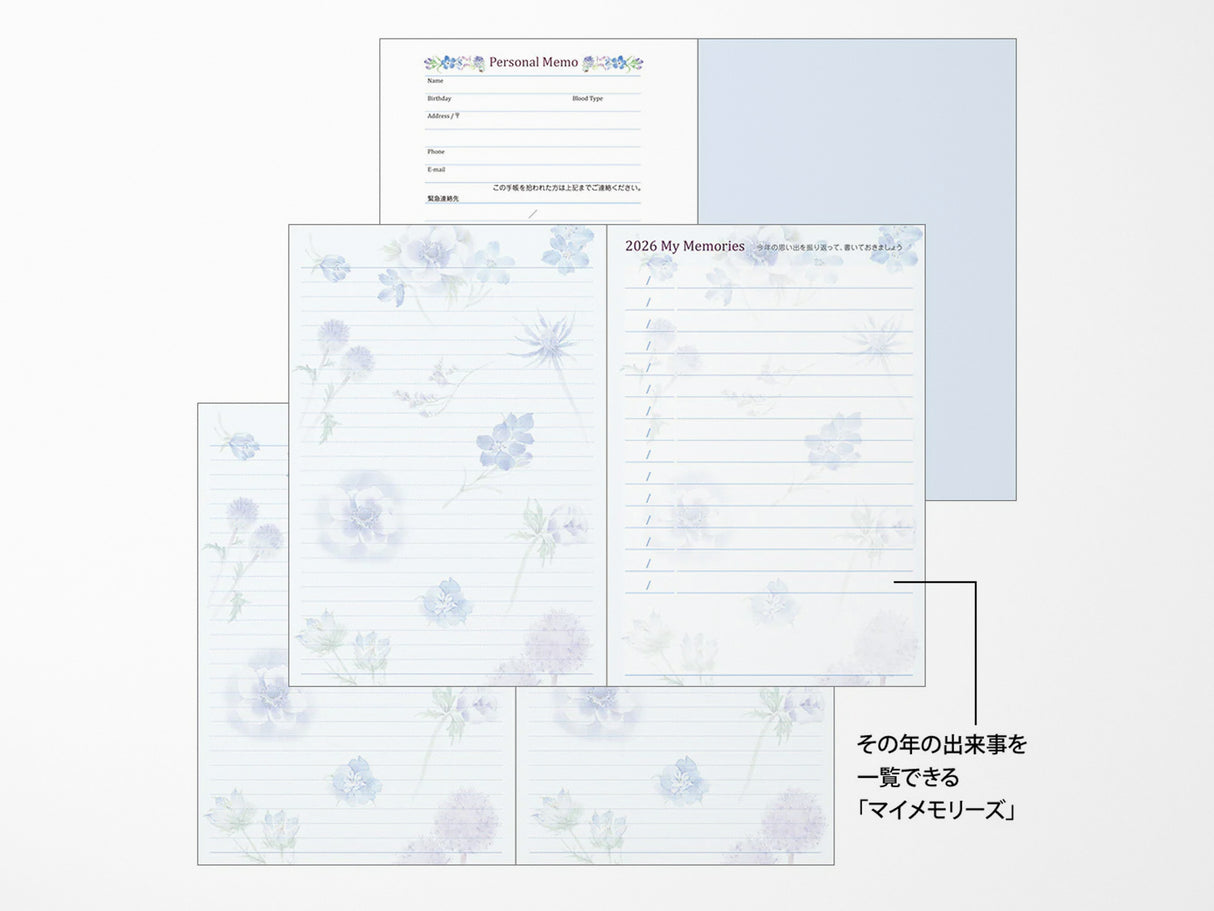 Midori Pocket Diary 2026 B6 - Country Time Flower