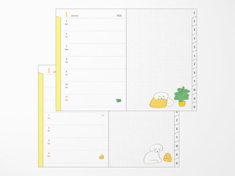 Midori Pocket Diary 2026 B6 - Dog