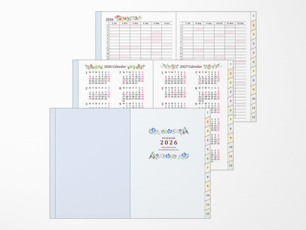 Midori Pocket Diary 2026 Mini - Country Time Flower