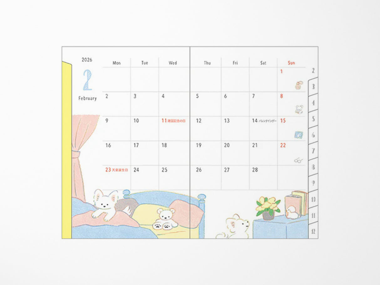 Midori Pocket Diary 2026 Mini - Dog