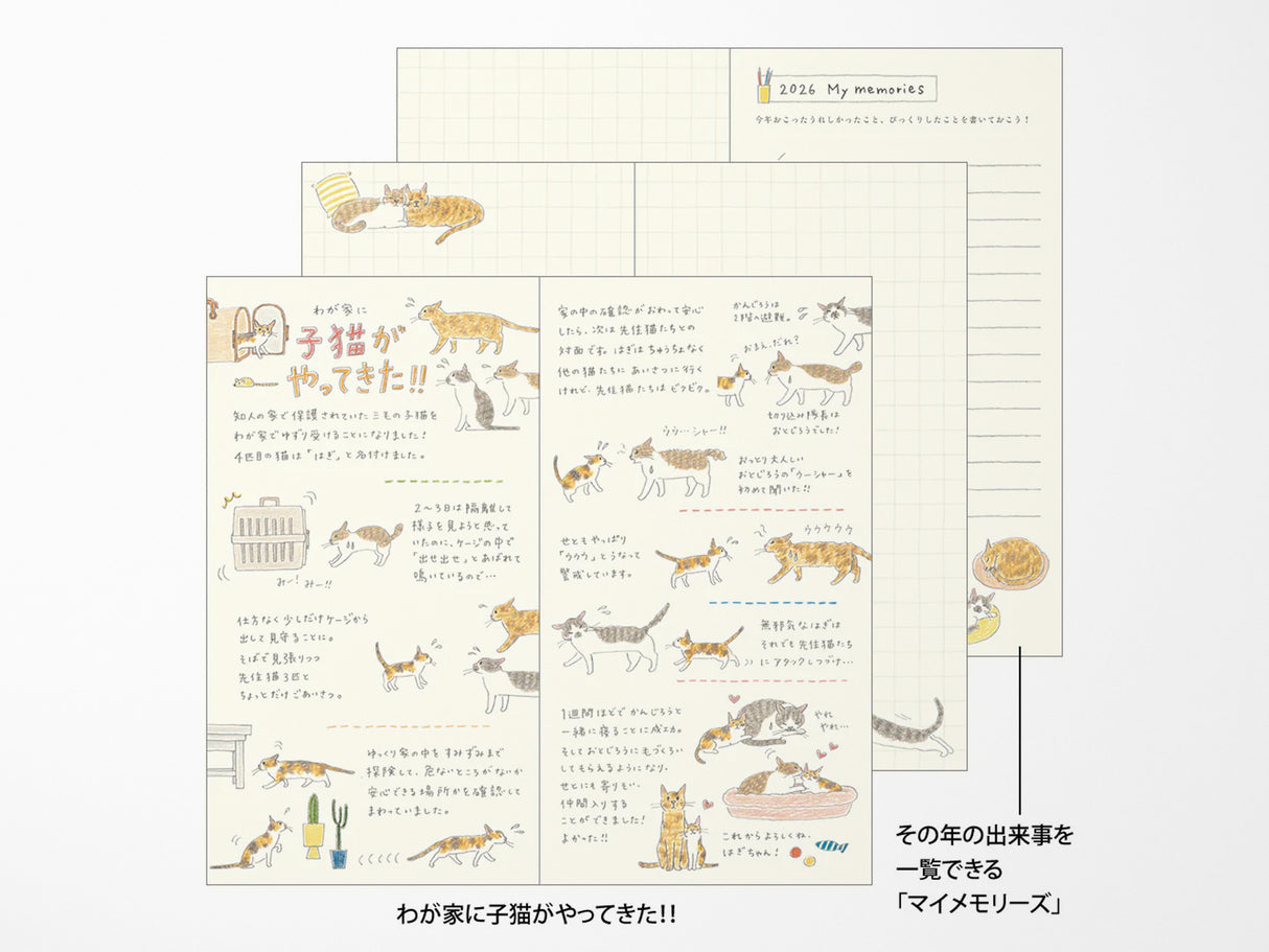 Midori Pocket Diary 2026 Slim - Cat
