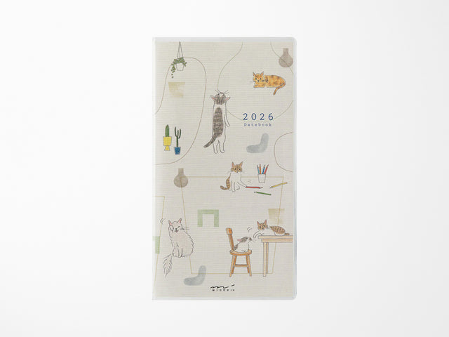 Midori Pocket Diary 2026 Slim - Cat
